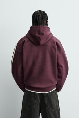 CONTRAST STRIPE PATCH HOODIE - Zara фото 3