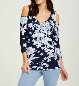 Блузка, сине-белая