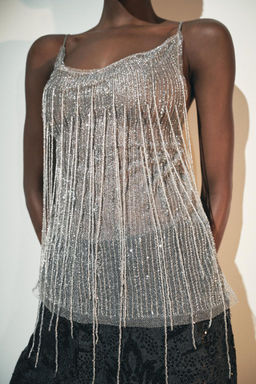 OPEN BACK BEADED FISHNET TOP - Zara фото 2