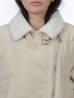 S24-263 BEIGE Куртка демисезонная женская (100 гр. холлофайбер) - Fashion фото 4