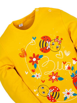 Костюм детский желтыйбирюза принт букашки