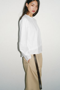 CAMISETA COMBINADA POPEL?N / Blanco - Zara фото 3