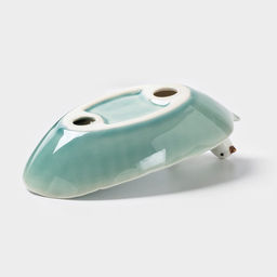 Блюдо керамическое сервировочное «Птичка на листочке», 15.5×8.5 см, бирюзовое