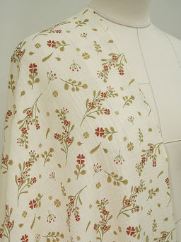 Муслин двухслойный с эф.жатости Весенний миг (терракотовые цветочки), ш.1.4м, хл-100%, 120гр/м.кв - Купава фото 4