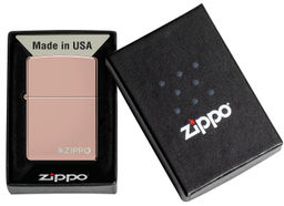 Зажигалка ZIPPO Логотип с глянцевым покрытием Розовое золото | High Polish Rose Gold 49190ZL