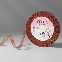 Цена за 3 шт. Лента парчовая, 6 мм, 23 1 м, цвет розовый №014