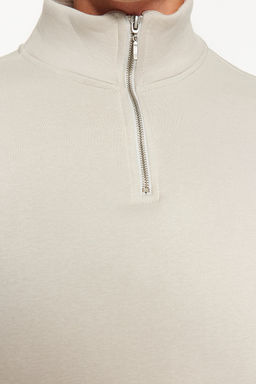 Tas Regular/Normal Kesim Dik Yaka Fermuarl? Pamuklu Basic Ici Polarl? Sweatshirt TMNAW24SW00041