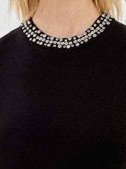 Bisiklet Yaka Ta?l? Kad?n Triko Elbise