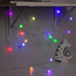 Гирлянда Нить 5 м с насадками Шишки сосновые, IP20, прозрачная нить, 20 LED, свечение мульти (RG/RB), мигание, 220 В - Luazon lighting фото 4
