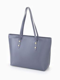 Сумка-шопер женская на молнии, размер 30.5×12×27 см, однотонная, серая