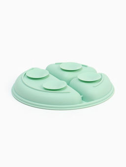 Тарелка детская секционная с ложкой и вилкой, 3 секции, бирюзовый, Mum&Baby