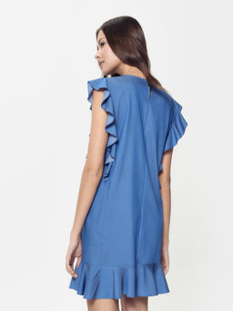 CONTE Джинсовое платье А-силуэта с воланами LPL 905 light denim light denim