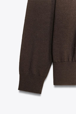 100% WOOL KNIT V-NECK SWEATER - Zara фото 6