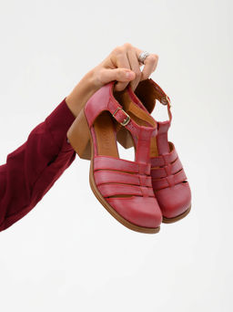 Босоножки 5036.23663bе.Вакса красный+коричневый