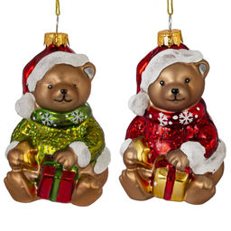 Украшение новогоднее "Медвежонок"., L6,5 W7 H10 см, 2в.
