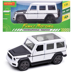 Белая инерционная машинка Джип с люком die-cast,1:32, открывающиеся двери