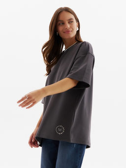 Футболка женская MINAKU, over size (44-48), тёмно-серая