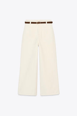 Z1975 HIGH-WAIST CULOTTE JEANS WITH BELT - Zara фото 8