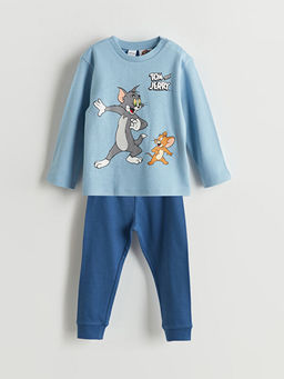 Tom & Jerry Bask?l? Erkek Bebek Pijama Tak?m?