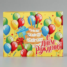 Цена за 2 шт. Коробка подарочная складная, упаковка, «С днем рождения», 20 х 15 х 8 см