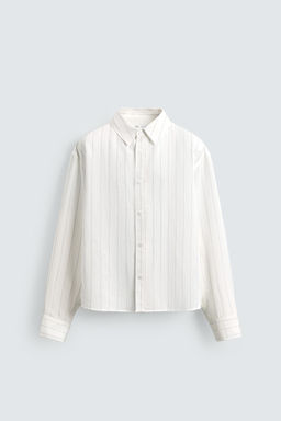 IRREGULAR STRIPE FLOWING SHIRT - Zara фото 8