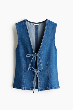 Chaleco denim con lazadas