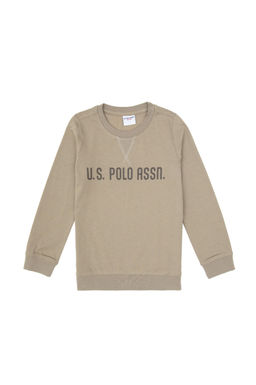 Erkek _ocuk A__k Haki Bisiklet Yaka Sweatshirt