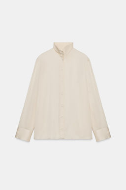 CAMISA FLUIDA SATINADA ZW COLLECTION / Crudo - Zara фото 6