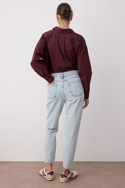 TRENDYOLMILLA Mavi Yuksek Bel Mom Jeans TWOSS23JE00085 фото 14