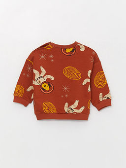 Bisiklet Yaka Bask?l? Erkek Bebek Sweatshirt ve E?ofman Alt? - Waikiki фото 3