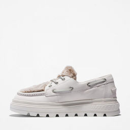 Женские мокасины Timberland Ray City Boat Shoe 3 Eye Shearling белые фото 5