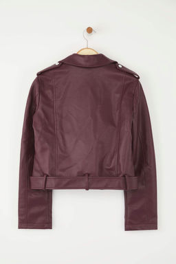 Trendyolmilla Ekru Regular Suni Deri Birker Ceket Mont TWOAW25MO00002  фото 24