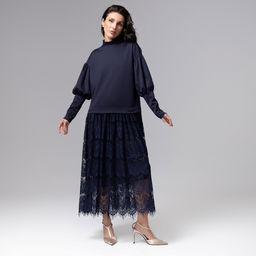 Платье комбинированное с кружевом, История в кружевах / Новый год - Charutti фото 4