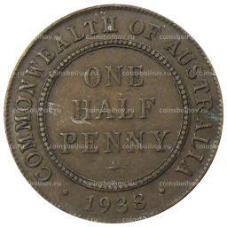 1/2 пенни 1938 года Австралия