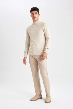 Длинные атласные брюки прямого кроя стандартного кроя - Defacto фото 3