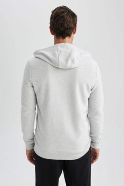 Толстовка обычного кроя на молнии с капюшоном - Defacto фото 9