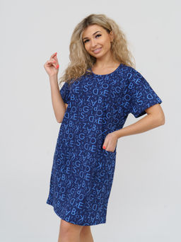 891 Футболка- Туника "Темно-синий"