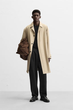 STRAIGHT-LEG PLEATED TROUSERS
