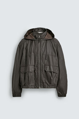 CAZADORA LINO - ALGOD?N ACABADO ENCERADO / Marr?n vigor? - Zara фото 7