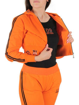 2388 ORANGE/BLACK Костюм спортивный тройка женский (100% полиэстер )