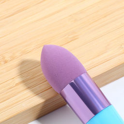 Цена за 3 шт. Спонж для макияжа с ручкой «Капля», 10×2.5 см, цвет голубой/фиолетовый