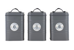 Набор банок для сыпучих продуктов Grandham, тёмно-серые, 1,45 л, 3 шт - Maxwell & Williams фото 2