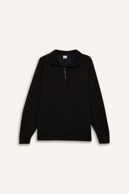 DeFactoFit Oversize Genis Kal?p Dik Yaka Sporcu Sweatshirt