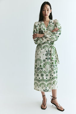 Vestido cruzado de algodon