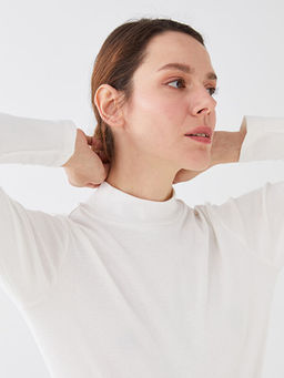 Dik Yaka D?z Uzun Kollu Kad?n Body