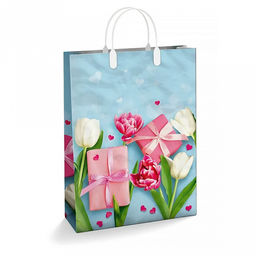 Пакет подарочный мягкий пластик с пластиковой ручкой 30х40см "Флирт", 150 мкм, ламинированный (Россия)