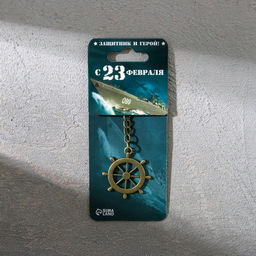 Цена за 2 шт. Брелок для ключей металлический «23 февраля», 10×3 см