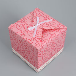 Складная коробка Сердечки, 18 х 18 х 18 см - Дарите счастье фото 2