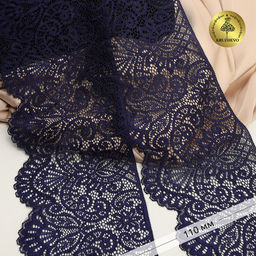 Кружево-стрейч KRUZHEVO арт.TBY.40992PP шир.110мм цв.L061 темно-синий уп.3м