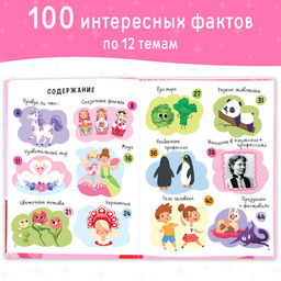 Энциклопедия в твёрдом переплёте «100 фактов для девочек», 48 стр.